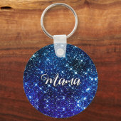Filmblauw Glitter monogram Sleutelhanger (Achterkant)