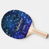 Filmblauw Glitter monogram Tafeltennisbatje (Zijkant)