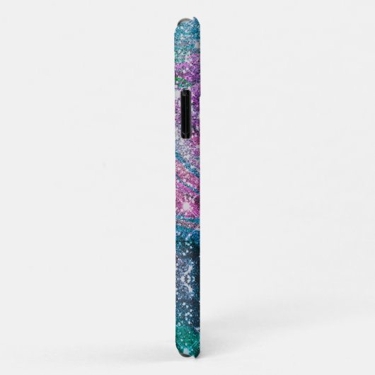 Filmblauw paars Glitter monogram Case-Mate iPhone Case (Achterkant/rechts)