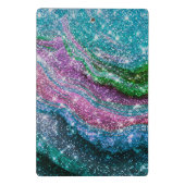 Filmblauw paars Glitter monogram Mini Klembord (Achterkant)