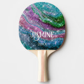 Filmblauw paars Glitter monogram Tafeltennisbatje (Voorkant)