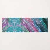 Filmblauw paars Glitter monogram Yogamat (Achterkant (horizontaal))
