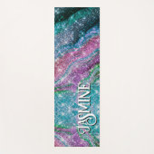 Filmblauw paars Glitter monogram Yogamat (Voorkant)