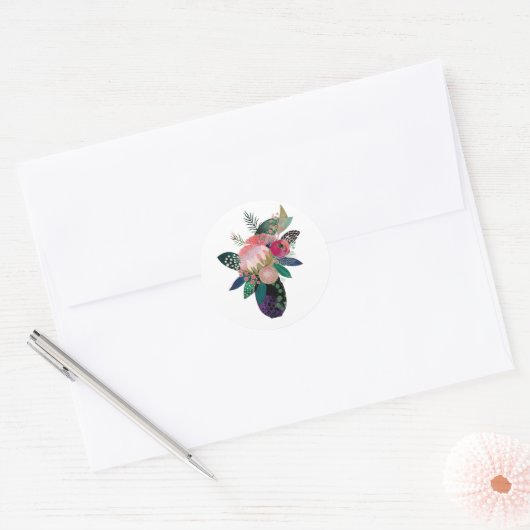 Filmbloemen Ronde Sticker (Envelop)