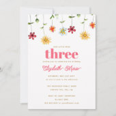 Filmbloemen Roze Geel Rood Meisje Kaart (Voorkant)