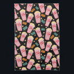 Filmboeien Popcorn en filmnacht Theedoek<br><div class="desc">Decoreer je keuken met deze leuke filmpopcorn patroonhanddoek. Maakt een groot geschenk voor filmboeien en popcorn-ventilatoren! Bekijk mijn winkel voor veel meer kleuren en patronen!</div>