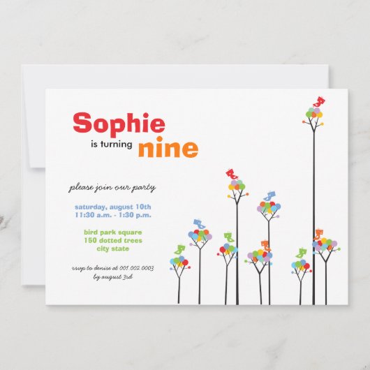 Filmboom Kinder negende verjaardag Stippen Kaart (Voorkant)