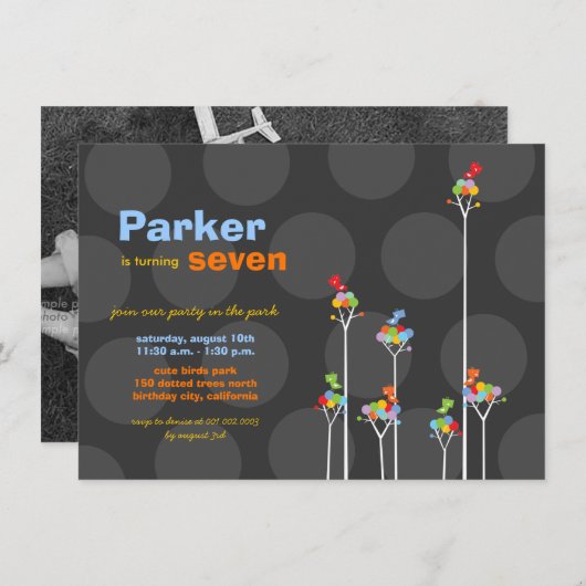 Filmboom Kinder zevende verjaardag Stippen Kaart (Voorkant / Achterkant)