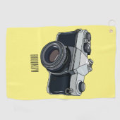 Filmcamera cartoon illustratie golfhanddoek (Horizontaal)