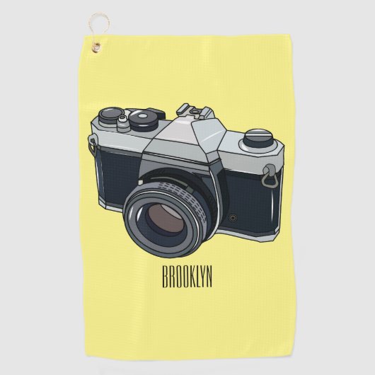 Filmcamera cartoon illustratie golfhanddoek (Voorkant)