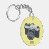 Filmcamera cartoonillustratie sleutelhanger (Voorkant Links)