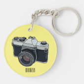 Filmcamera cartoonillustratie sleutelhanger (Achterkant)