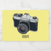 Filmcamera cartoonillustratie voedselcontainer etiket (Enkel label)