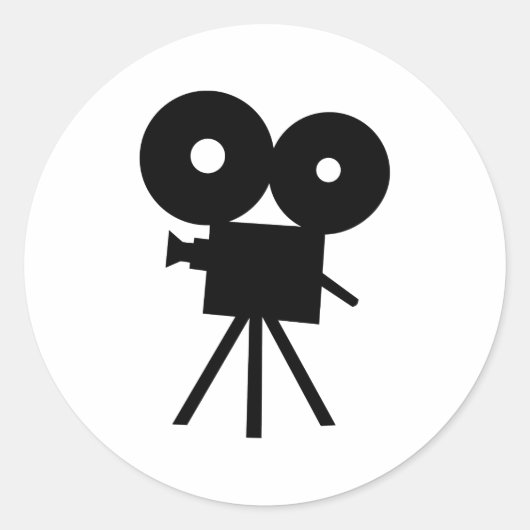 Filmcamera - film ronde sticker (Voorkant)