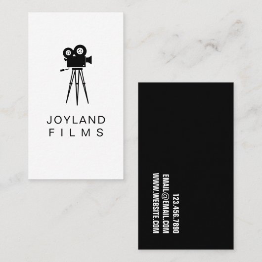 Filmcamera filmregisseur Weddenschap filmen Visitekaartje (Voorkant / Achterkant)