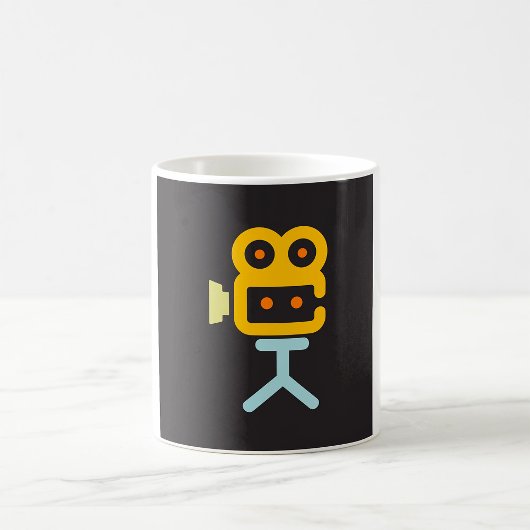 Filmcamera-icoon Minimale filmapparatuur Koffiemok