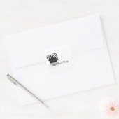 Filmcamera in zwart en goud op wit vierkante sticker (Envelop)