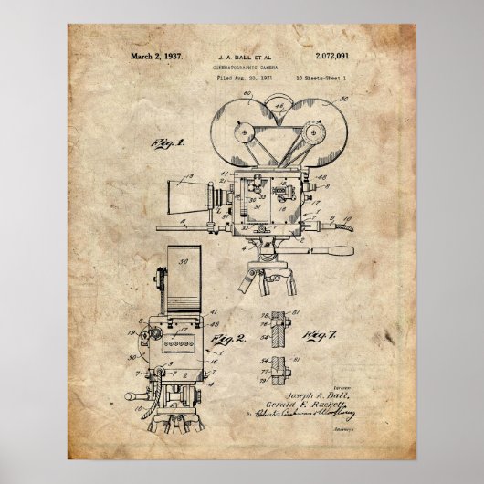 Filmcamera-patent Poster (Voorkant)