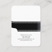 Filmcamera QR-code zwart en wit Visitekaartje (Achterkant)