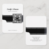 Filmcamera QR-code zwart en wit Visitekaartje (Voorkant / Achterkant)
