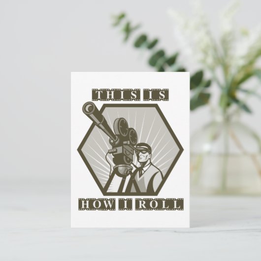 filmcamera regisseur briefkaart (Staand voorkant)