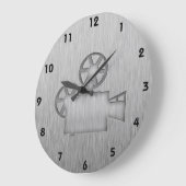 Filmcamera van geborsteld metaal grote klok (Hoek)