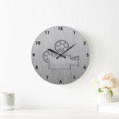 Filmcamera van geborsteld metaal grote klok (Huis)