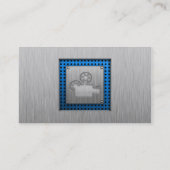 Filmcamera van geborsteld metaal visitekaartje (Achterkant)