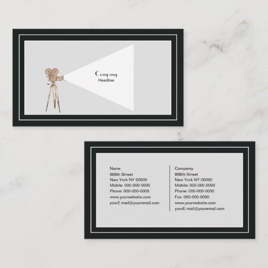  filmcamera visitekaartje (Voorkant / Achterkant)