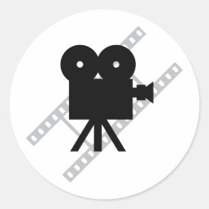 filmcamerapictogram ronde sticker