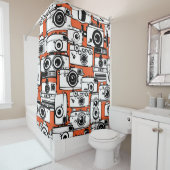 filmcamera's, naadloos patroon. douchegordijn (In situ)