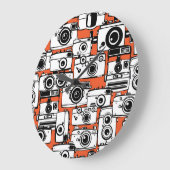  filmcamera's, naadloos patroon. grote klok (Hoek)