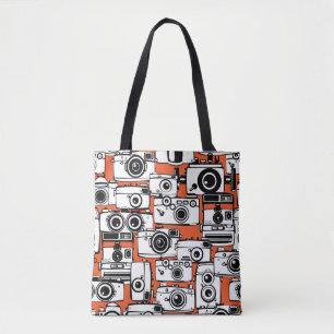 filmcamera's, naadloos patroon. tote bag