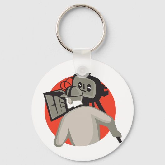 filmcrew cameraman filmcamera sleutelhanger (Voorkant)