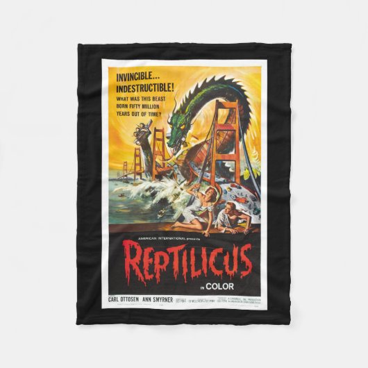 Filmdeken van Reptilicus Monster Fleece Deken (Voorkant)
