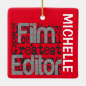 Filmeditor Extraordinaire CUSTOM Keramisch Ornament (Achterkant)