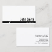 Filmeditor Minimale zwarte streep Visitekaartje (Voorkant / Achterkant)