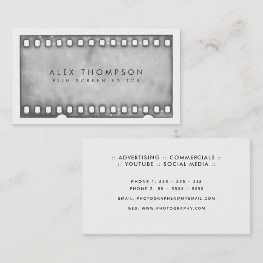  Filmeditor Video YouTuber Visitekaartje (Voorkant / Achterkant)