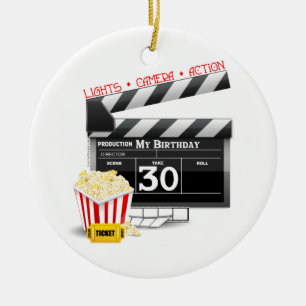 Filmfeest 30e verjaardag keramisch ornament
