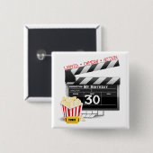 Filmfeest 30e verjaardag vierkante button 5,1 cm (Voorkant /achterkant)