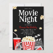 filmfeest | Movie Night Verjaardag Kaart (Voorkant)