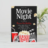 filmfeest | Movie Night Verjaardag Kaart (Staand voorkant)
