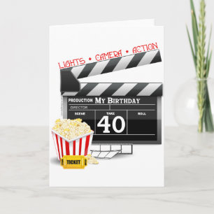 Filmfeest op 40e verjaardag kaart