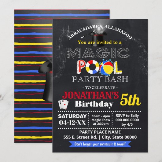 Filmfeest voor show en zwembad kaart (Voorkant / Achterkant)