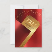 Filmfestival Ticket Metal Red Ruby Gold Kaart (Voorkant)