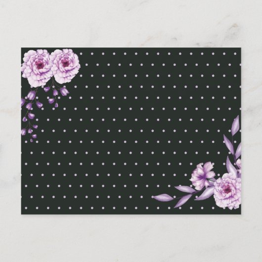 Filmfestival van Paarse Floral van het Manuscript Uitnodiging Briefkaart (Achterkant)