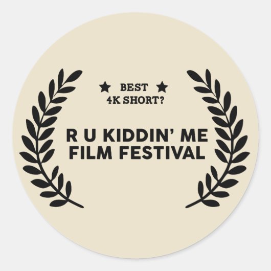 Filmfestival Winner: Best 4K Short Ronde Sticker (Voorkant)