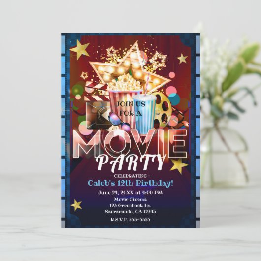 Filmfilm over bioscoopbezoekers kaart (Staand voorkant)