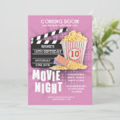 Filmfilmfilm - Birthday Party roze nodigt uit Kaart (Staand voorkant)