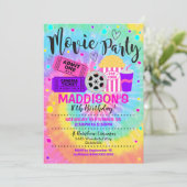 Filmfilmfilmfilmpartij uitnodigen kaart (Staand voorkant)